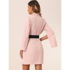 INSPIRE CHIC Women's Elegant Slit Sleeve Belted Double Breasted Work Office Blazer Dresses - 4 of 4
