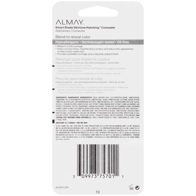 Almay Smart Shade Skintone Matching Concealer - 010 My Best Light - 0.37 fl oz, 4 of 5