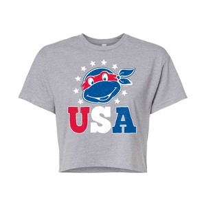 Women's - Teenage Mutant Ninja Turtles - USA Raphael Cropped Graphic T-Shirt - 1 of 4