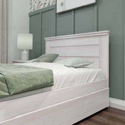 White Wash Pine Full Bed with Trundle and Headboard