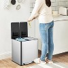 2 x 4 Gallon Dual Compartment Trash Can with Removable Inner Buckets, Built in Filter for Odor Control, Stainless Steel Step-on Rubbish Bin, 2 x 15 L - 2 of 4
