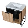 30 Inch Freestanding Bathroom Vanity with Resin Basin Set Wooden Bathroom Vanity Cabinet - 3 of 4