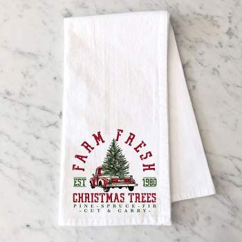 City Creek Prints Farm Fresh Cut And Carry Tea Towels - White