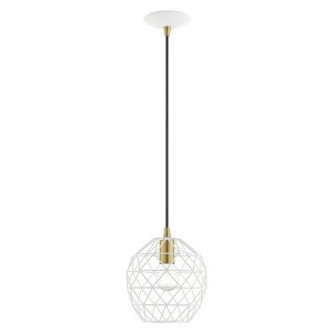 Livex Lighting Geometric Shade 1 - Light Pendant in  White - 1 of 2