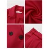 EXLURA Women's Business Blazer and High Elastic Waist Pant Suit Set Loose Fit Casual Fall Winter 2 Piece Suits for Work - 4 of 4
