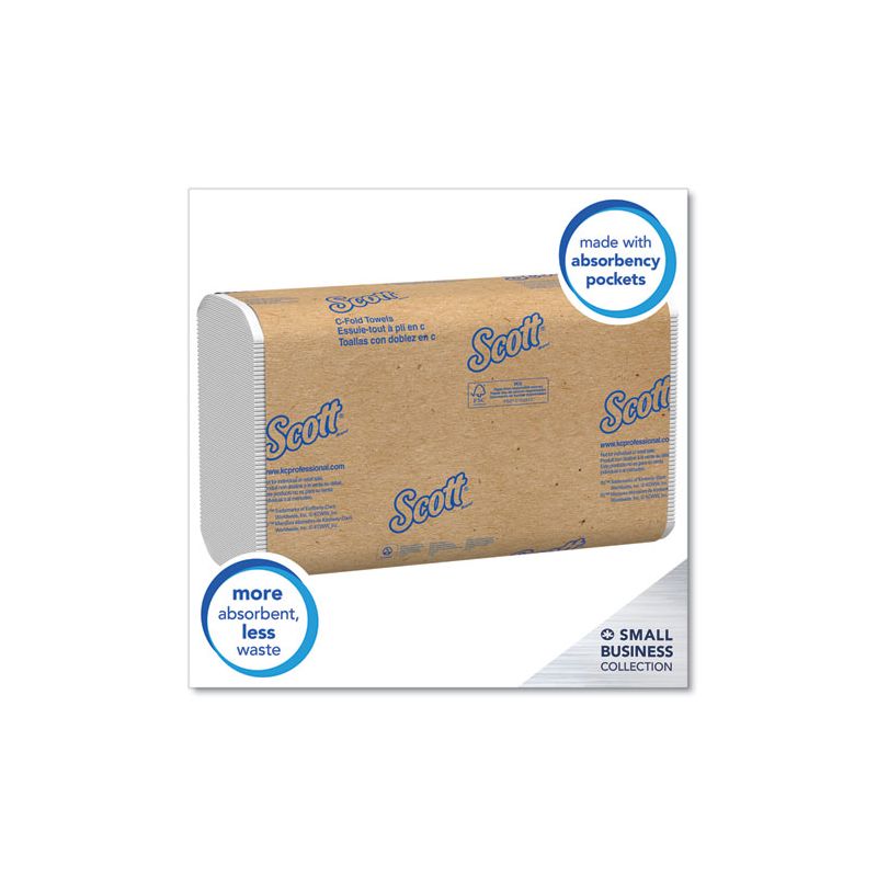 Scott Essential C-Fold Towels for Business, Convenience Pack, 1-Ply, 10.13 x 13.15, White, 200/Pack, 9 Packs/Carton, 4 of 8
