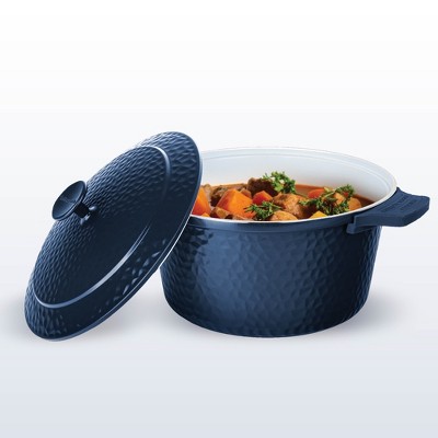 Gotham Steel 5QT Hammered Dutch Oven Ceramic Nonstick Lightweight Self Basting Lid