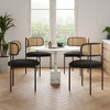 AZL1 Life Concept Dining Sets Modern Upholstered Chairs Set of 4, Accent Kitchen Chairs Rattan Back for Dining Room, Black, 20.5"*20.5"*30" - 4 of 4