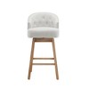 SKRAN 33.25"  Swivel Bar Stools with Backs Set of 2 Upholstered with Button-Tufted Backrest, Rubberwood Frame,for Home Bar, Kitchen Counter - 4 of 4