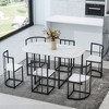 YOOCOZZ 7-Piece Dining Set with Faux Marble, 55-Inch Table for 6 - 2 of 4