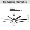 TOBILI 84 Inch Modern Large Design Ceiling Fans With 8 Fan Blades for Living Room - 3 of 4