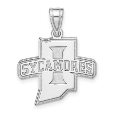 Black Bow Jewelry 14k White Gold Indiana State Sycamores NCAA Large Pendant