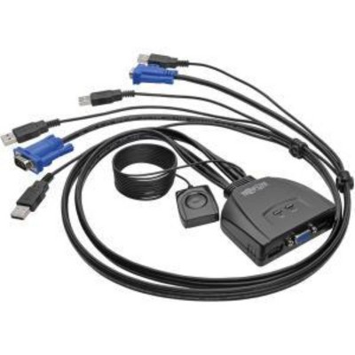 Tripp Lite 2-Port USB/VGA Cable KVM Switch with Cables & USB Peripheral Sharing