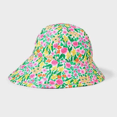 Image of Baby Girls' Reversible Floral Sun Hat - Cat & Jack™ 0-6M