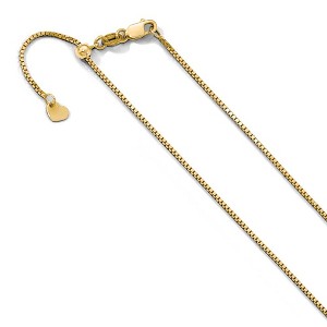 Black Bow Jewelry 0.9mm 10k Yellow Gold Adjustable Box Chain Necklace - 1 of 4
