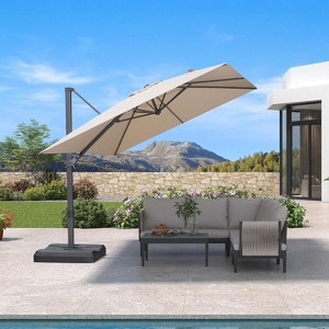 PURPLE LEAF Cantilever Telescopic Umbrella for Swimming Pool, Patio, Porch, Garden - 1 of 4