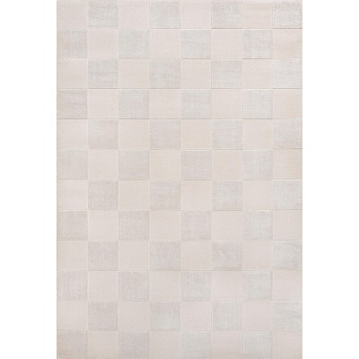 Thea White and Cream Geometric High-Low 3x5 Area Rug