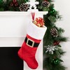 Northlight 20" Red and White Velveteen Santa Claus Belt Buckle Christmas Stocking - 2 of 4