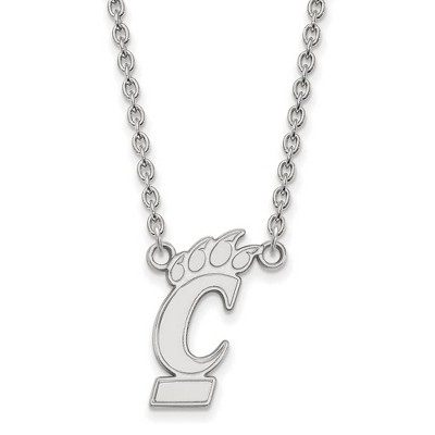 Black Bow Jewelry 10k White Gold Cincinnati Bearcats NCAA Necklace 18 Inch