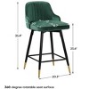 Bekrvio Swivel Barstools with Back, Counter Height, Velvet Upholstered - 2 of 4