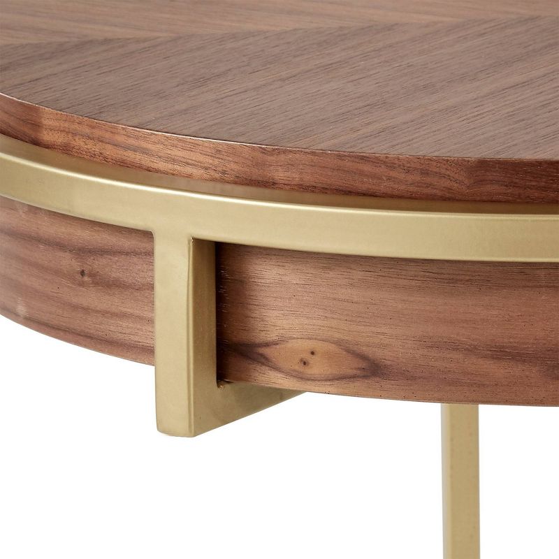 Ervyn Natural Finish End Table with Metal Base Gold - Inspire Q, 6 of 8