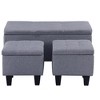 Dsvimoy Accent Chair Large Storage Ottoman Bench Tufted 3 in 1 Combination for Living Room, Gray, 39"*17"*15" - 4 of 4