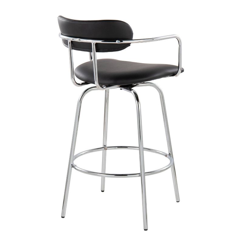 Set of 2 Demi Counter Height Barstools Chrome/Black - LumiSource, 5 of 12