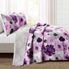 Reversible Floral Quilt Set, King, Gray Purple - Watercolor Botanical - 2 of 4