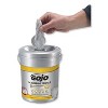GOJO Scrubbing Towels, Hand Cleaning, 2-Ply, 10.5 x 12, Silver/Yellow, 72/Bucket, 6/Carton - 4 of 4