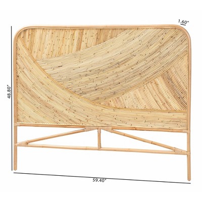 Delphi Natural Brown Rattan Queen Standalone Headboard