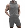 Men's Athletic Tracksuit Set Sleeveless Hooded Tanks Tops Sweatsuit 2 Piece Casual Sports Shorts Set - 2 of 4