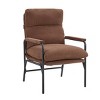 Syemin Accent Chairs Comfy Living Room Chair Upholstered Armchair with Adjustable Backrest Reading Chair Sofa Lounge Chair, Brown, 23.6"*27.36"*35.8" - 2 of 4