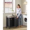 Laundry Sorter with Wheels, 26.4 Gal Rolling Cart with 2 Removable Liners & 6 Labels, Top Shelf for Detergent, Portable Hamper, Ink Black - 2 of 4