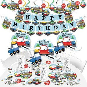Big Dot of Happiness Cars, Trains, and Airplanes - Transportation Birthday Party Supplies - Banner Decoration Kit - Fundle Bundle - 1 of 4