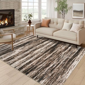 Abstract Machine Washable Area Rugs 5x7 Ultra-Soft Contemporary Throw Rugs Foldable Thin Accent Carpet Non Slip Indoor Floor Cover - 1 of 4