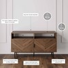 Nathan James Izak Herringbone Media Cabinet Walnut Matte Black: Fir Wood & Metal Storage Console - 3 of 4