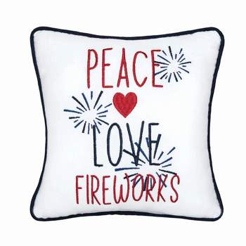 C&F Home Peace, Love, Fireworks Pillow