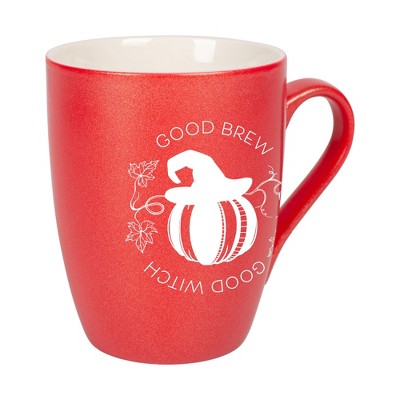Elanze Designs Good Brew Good Witch Crimson Red 10 ounce New Bone China Coffee Cup Mug