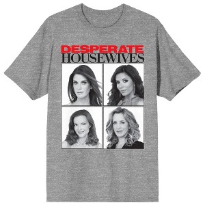 Desperate Housewives Characters In Square Blocks Crew Neck Short Sleeve Gray Heather Unisex Adult T-shirt - 1 of 3