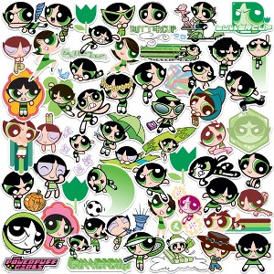 Powerpuff Girls Buttercup 50ct Vinyl Large Deluxe Stickers Variety Pack - 1 of 4