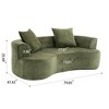 Moon-Shaped Sofa with Deep Seat, Modern Chenille Fabric Sleeper Sofa, Non-Assembly Foam Compression Sofa, Yellow/Green - ModernLuxe - 3 of 4