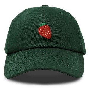 Dalix Strawberry Embroidered Cotton Dad Hat Fruit Adjustable Casual Baseball Cap Nature Womens - 1 of 4