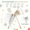Foldable Baby High Chair with Adjustable Height, 5 Recline Positions and Double Tray, Easy Clean, Compact Chair for Infants and Toddlers - 3 of 4