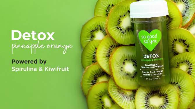 So Good So You Detox Pineapple Orange Organic Probiotic Shot - 1.7 fl oz, 2 of 14, play video