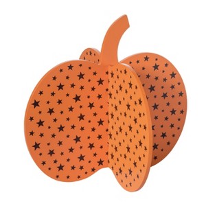 Transpac Large MDF Pumpkin Die Cut Decorative Object for Halloween Tabletop Decor Orange Fall Sculpture Indoor Gift - 1 of 1