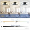 HUMHOLD 20'' White Ceiling Fan with Light and Remote, Low Profile Ceiling Fans with 3-Color Dimmable Lights, 6 Wind Speeds Flush Mount Ceiling Fan - 2 of 4