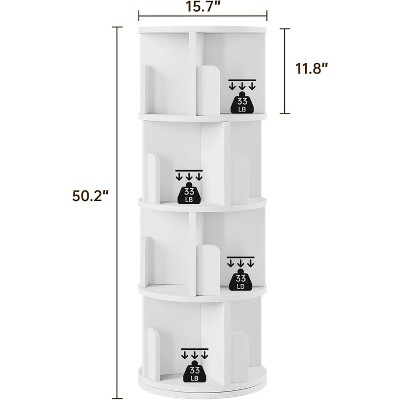 Aoxun Rotating Bookcase for Bedroom, Living Room, Study Room, 4 Tier