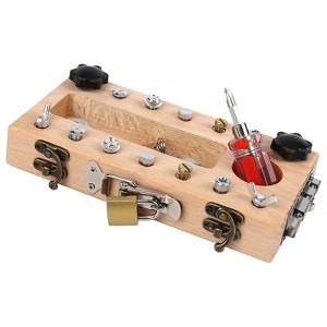 Etokfoks Montessori Screwdriver Board Set for Toddlers 1 Set Wooden Fine Motor Skills Toy with 7 Screwdrivers 14 Screws Wrench for Kids - 1 of 4