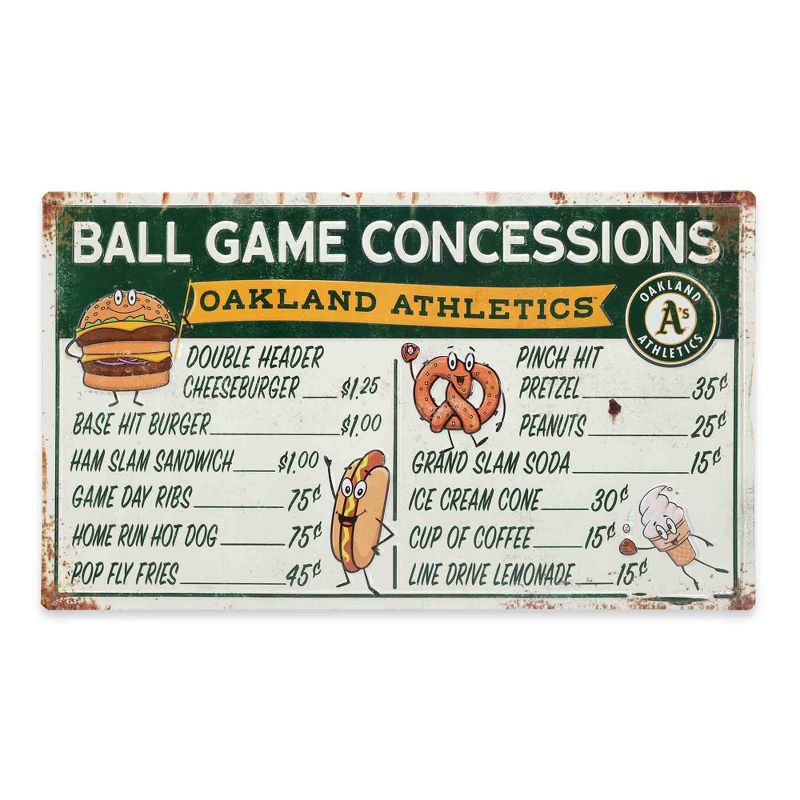 MLB Oakland Athletics Baseball Concession Metal Sign Panel, 1 of 5