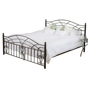 Christopher Knight Home Brassfield Queen Sized Iron Bed - Copper Gold, Brown Gold
